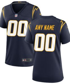 Women's Los Angeles Chargers Navy Alternate Custom Game Jersey JS2924 nicesnker