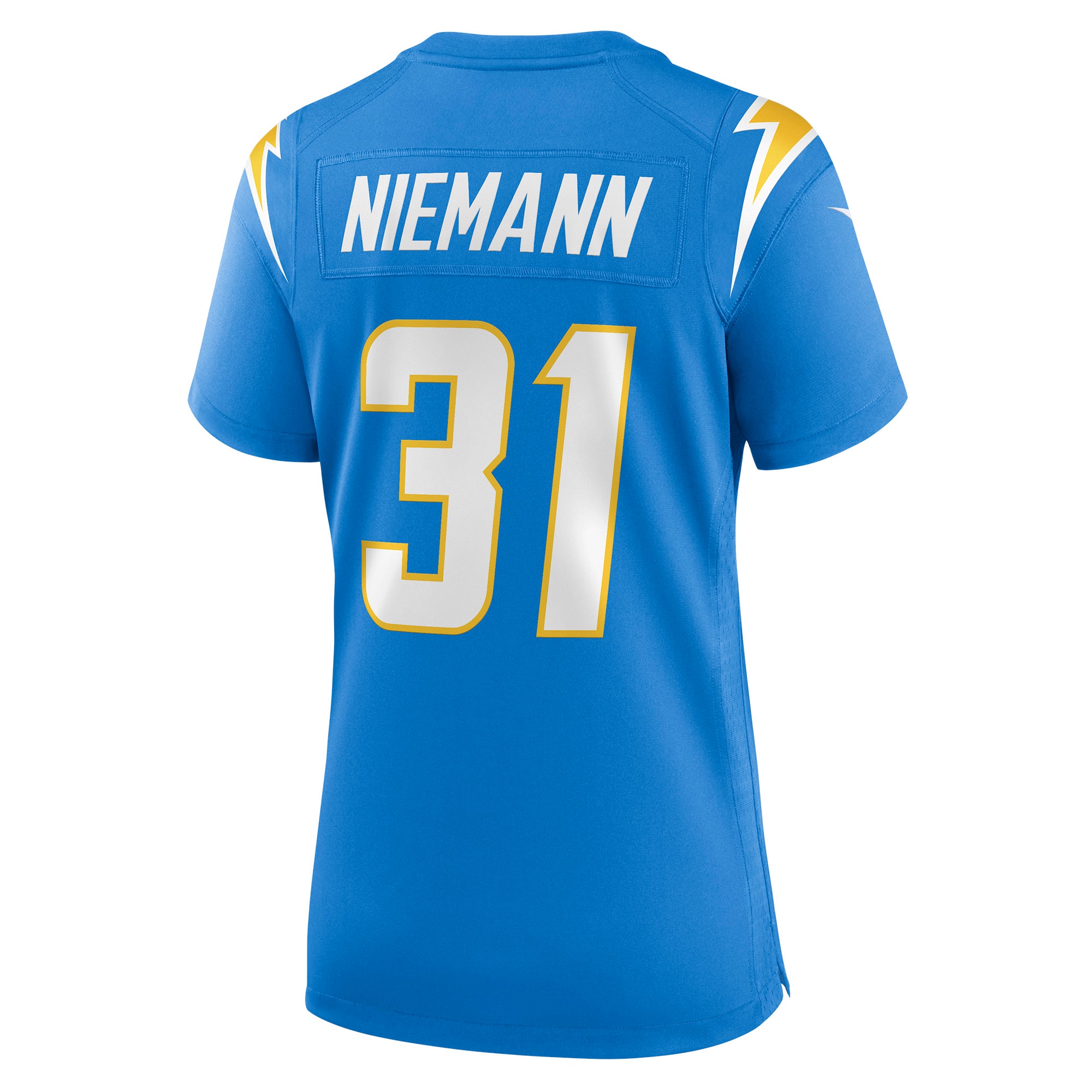 Women's Los Angeles Chargers Nick Niemann Powder Blue Game Player Jersey JS6922 nicesnker - Image 3