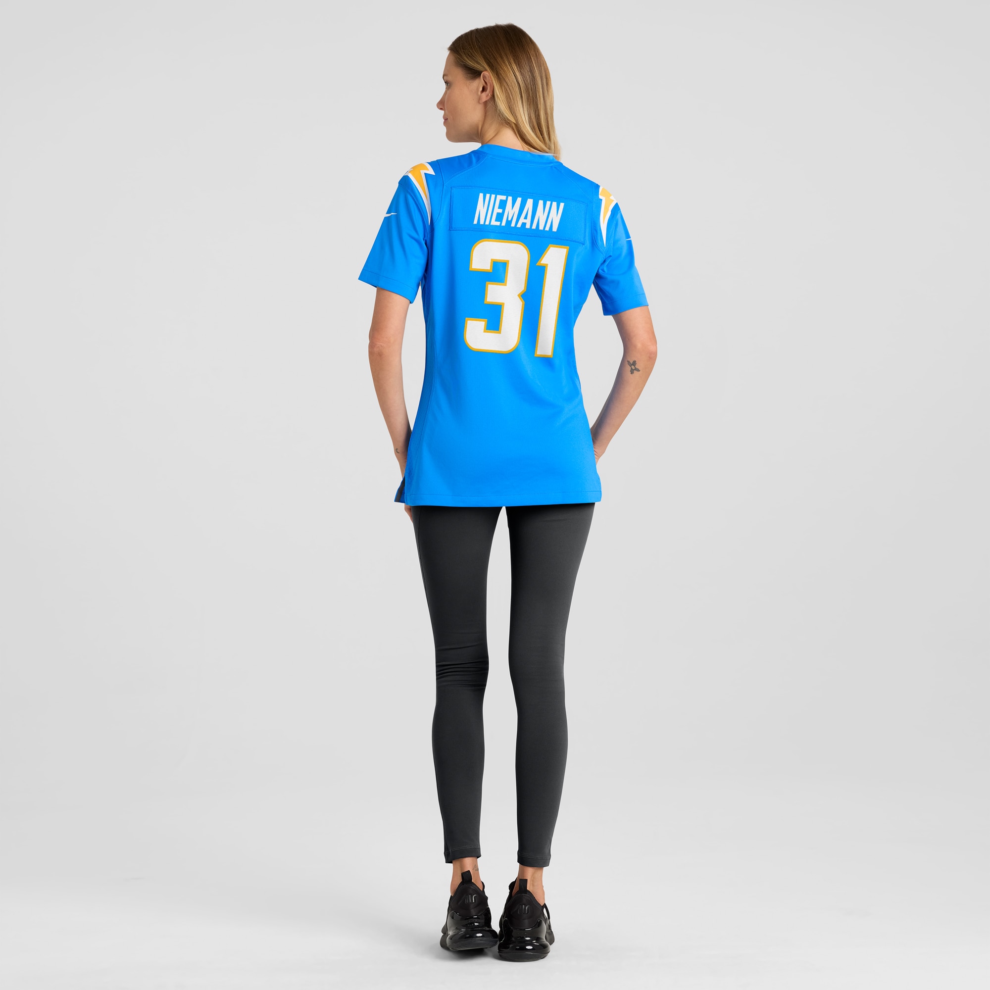 Women's Los Angeles Chargers Nick Niemann Powder Blue Game Player Jersey JS6922 nicesnker - Image 5