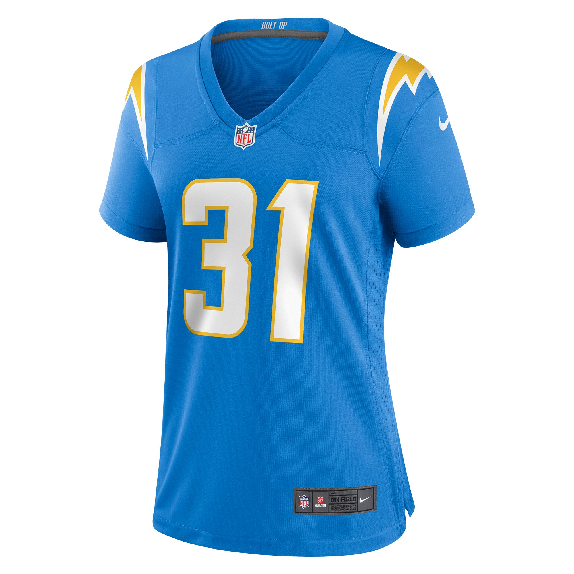 Women's Los Angeles Chargers Nick Niemann Powder Blue Game Player Jersey JS6922 nicesnker - Image 2