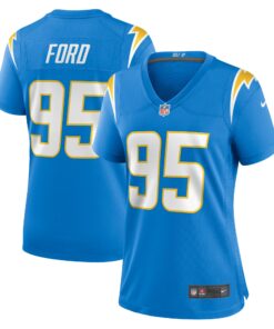 Women's Los Angeles Chargers Poona Ford Powder Blue Team Game Jersey JS5521 nicesnker