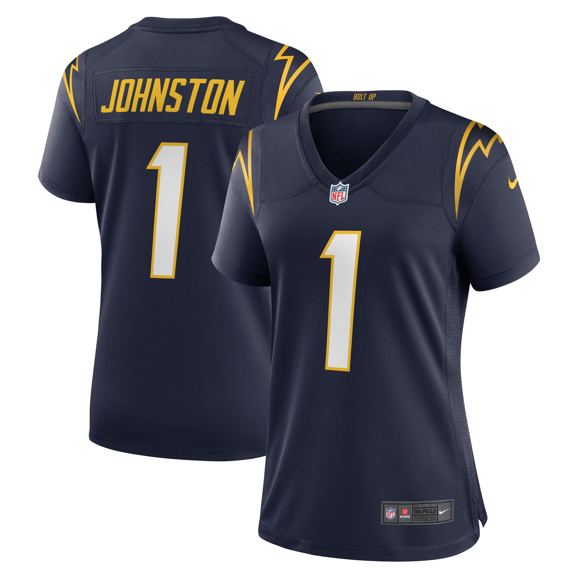 Women's Los Angeles Chargers Quentin Johnston Navy Alternate Game Jersey JS5322 nicesnker