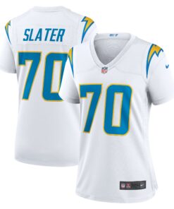 Women's Los Angeles Chargers Rashawn Slater White Game Jersey JS5355 nicesnker