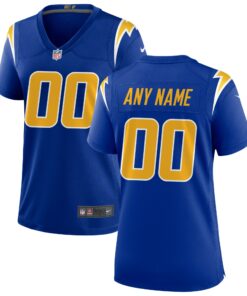 Women's Los Angeles Chargers Royal Alternate Custom Game Jersey JS6768 nicesnker