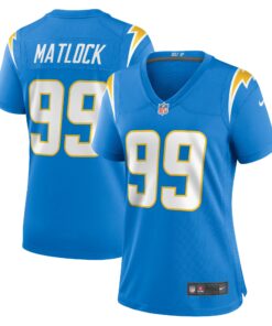 Women's Los Angeles Chargers Scott Matlock Powder Blue Team Game Jersey JS7057 nicesnker