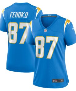 Women's Los Angeles Chargers Simi Fehoko Powder Blue Game Jersey JS3829 nicesnker