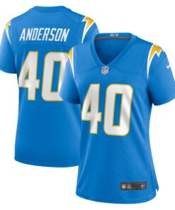 Women's Los Angeles Chargers Stephen Anderson Powder Blue Game Jersey JS5516 nicesnker