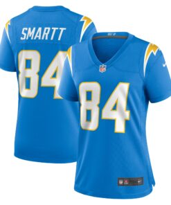 Women's Los Angeles Chargers Stone Smartt Powder Blue Team Game Jersey JS2461 nicesnker