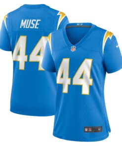 Women's Los Angeles Chargers Tanner Muse Powder Blue Team Game Jersey JS6691 nicesnker