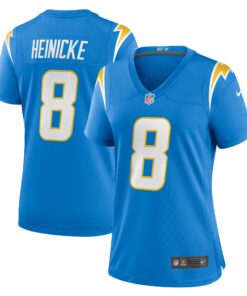 Women's Los Angeles Chargers Taylor Heinicke Powder Blue Game Jersey JS3605 nicesnker