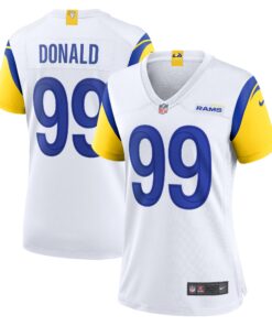 Women's Los Angeles Rams Aaron Donald White Alternate Game Jersey JS9059 nicesnker
