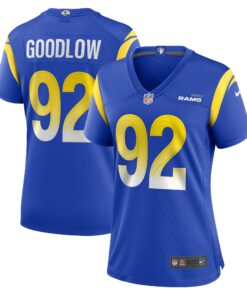 Women's Los Angeles Rams Anthony Goodlow Royal Game Jersey JS3167 nicesnker