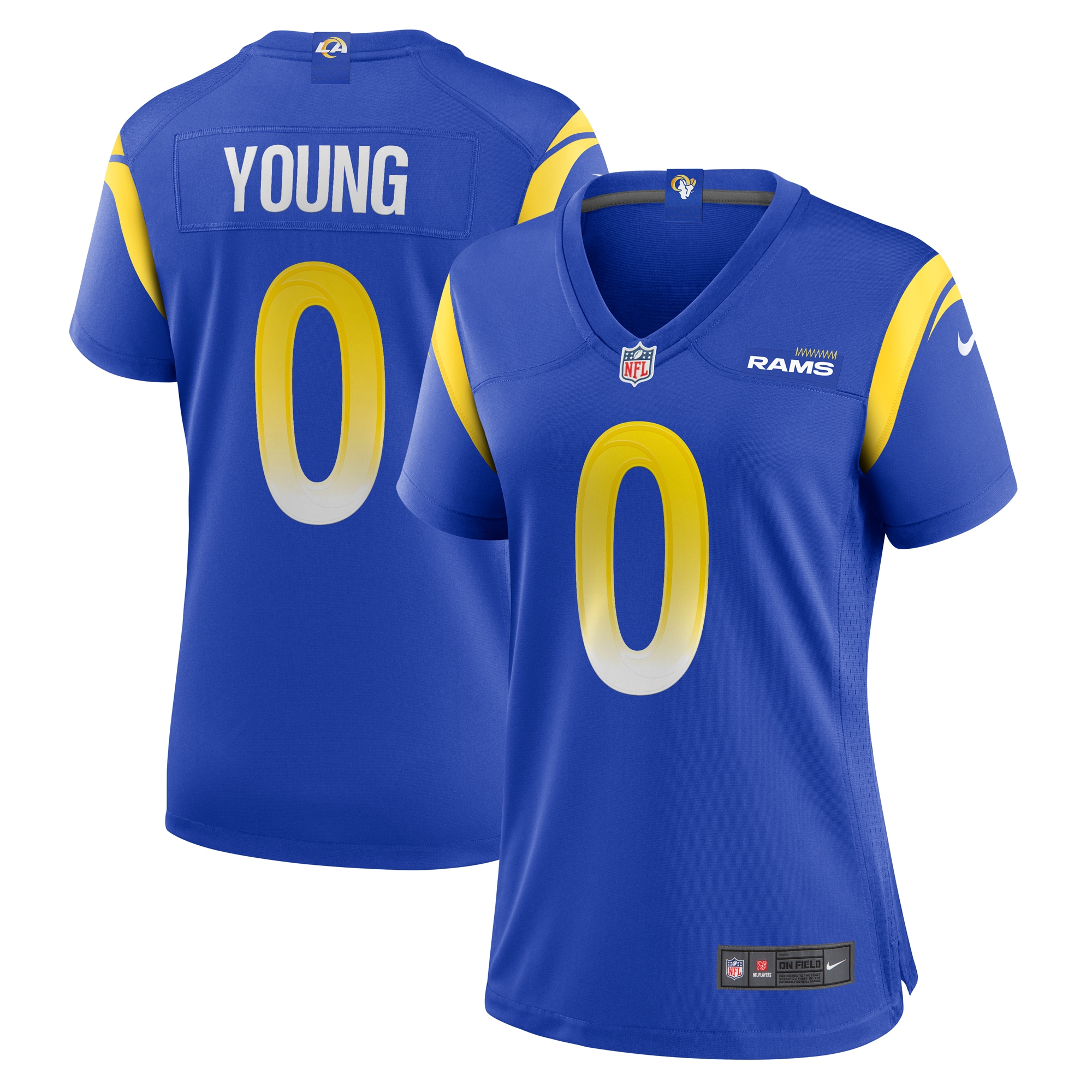 Women's Los Angeles Rams Byron Young Royal Home Game Jersey JS6556 nicesnker
