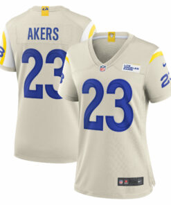 Women's Los Angeles Rams Cam Akers Bone Game Jersey JS1426 nicesnker