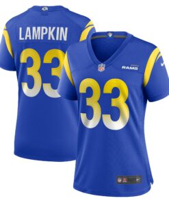 Women's Los Angeles Rams Cam Lampkin Royal Game Jersey JS6963 nicesnker