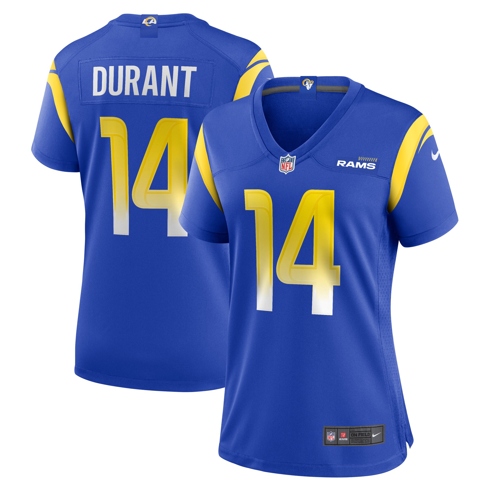 Women's Los Angeles Rams Cobie Durant Royal Game Player Jersey JS8333 nicesnker