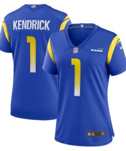 Women's Los Angeles Rams Derion Kendrick Royal Home Game Jersey JS3136 nicesnker