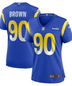 Women's Los Angeles Rams Earnest Brown IV Royal Team Game Jersey JS7896 nicesnker