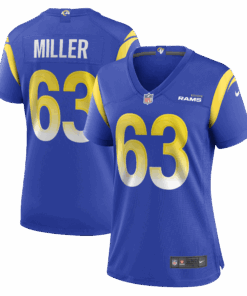 Women's Los Angeles Rams Grant Miller Royal Game Jersey JS2638 nicesnker