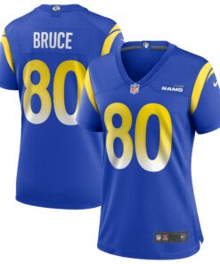 Women's Los Angeles Rams Isaac Bruce Royal Game Retired Player Jersey JS7118 nicesnker