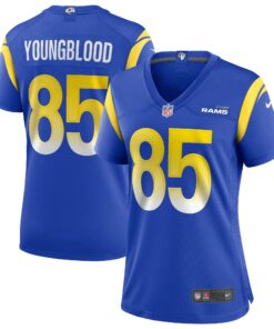 Women's Los Angeles Rams Jack Youngblood Royal Game Retired Player Jersey JS7152 nicesnker