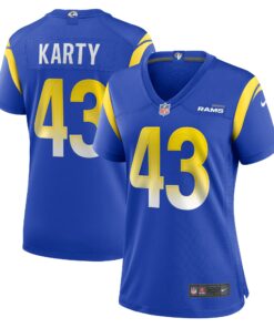 Women's Los Angeles Rams Joshua Karty Royal Game Jersey JS9793 nicesnker