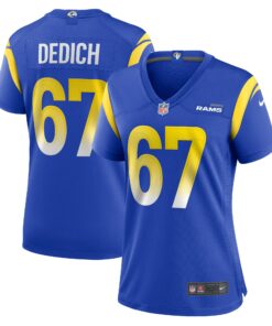 Women's Los Angeles Rams Justin Dedich Royal Game Jersey JS4603 nicesnker