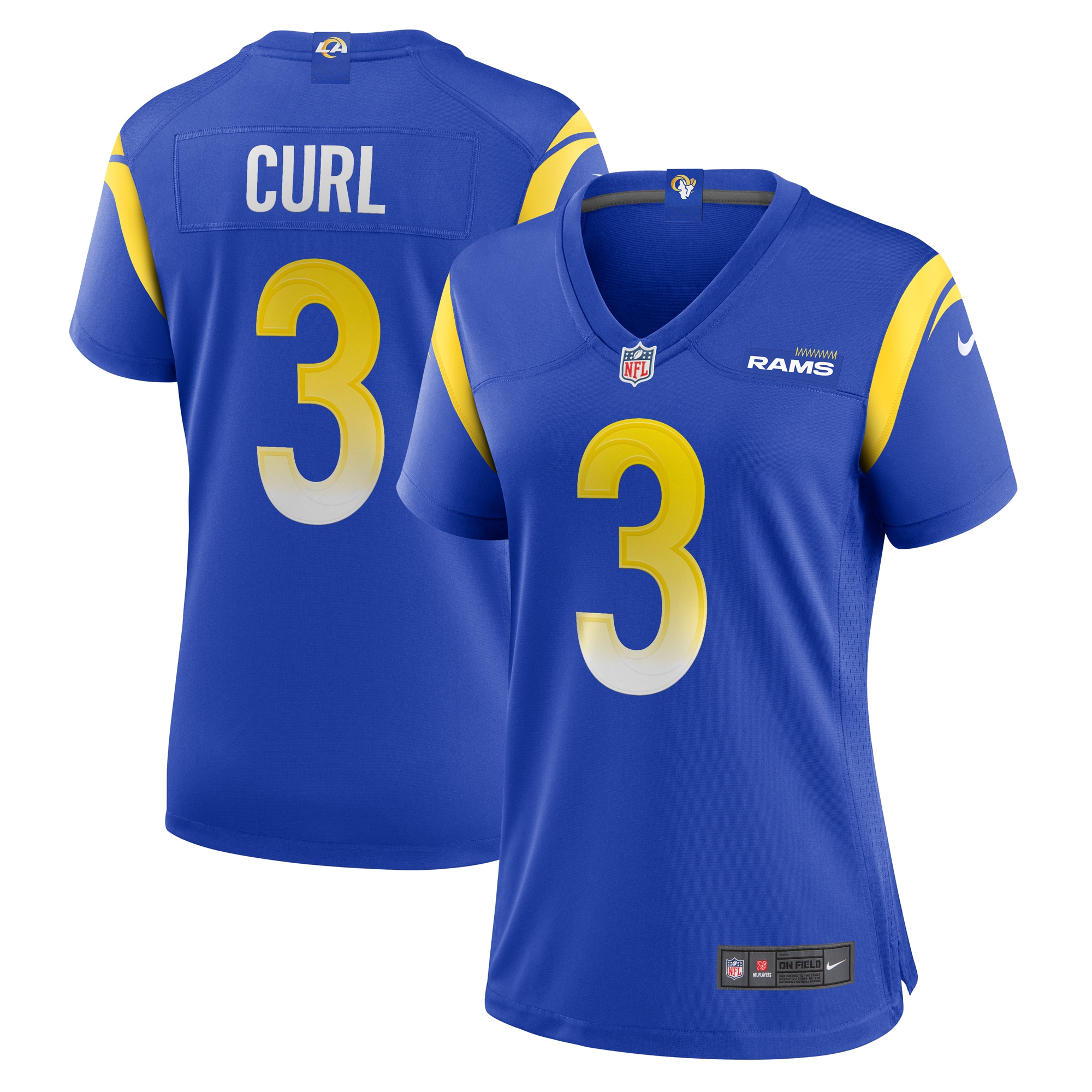 Women's Los Angeles Rams Kamren Curl Royal Team Game Jersey JS2217 nicesnker