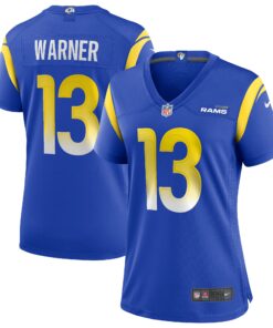 Women's Los Angeles Rams Kurt Warner Royal Game Retired Player Jersey JS9496 nicesnker