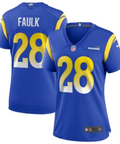 Women's Los Angeles Rams Marshall Faulk Royal Game Retired Player Jersey JS5867 nicesnker