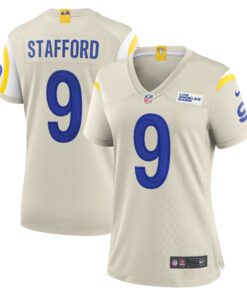 Women's Los Angeles Rams Matthew Stafford Bone Game Jersey JS7792 nicesnker