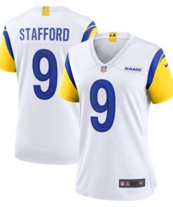 Women's Los Angeles Rams Matthew Stafford White Player Jersey JS6201 nicesnker