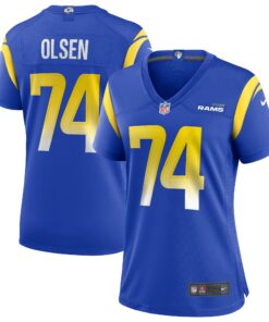 Women's Los Angeles Rams Merlin Olsen Royal Game Retired Player Jersey JS1391 nicesnker