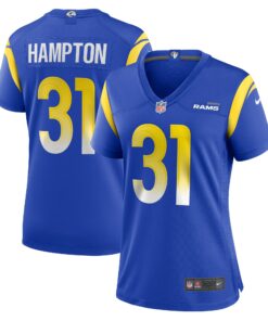 Women's Los Angeles Rams Nick Hampton Royal Home Game Jersey JS4768 nicesnker