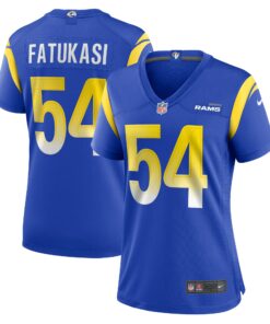 Women's Los Angeles Rams Olakunle Fatukasi Royal Game Jersey JS6871 nicesnker