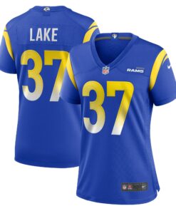 Women's Los Angeles Rams Quentin Lake Royal Game Player Jersey JS3500 nicesnker