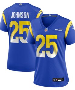Women's Los Angeles Rams Quindell Johnson Royal Team Game Jersey JS3983 nicesnker