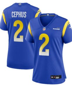 Women's Los Angeles Rams Quintez Cephus Royal Team Game Jersey JS4613 nicesnker