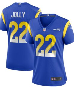 Women's Los Angeles Rams Shaun Jolly Royal Home Game Jersey JS1768 nicesnker