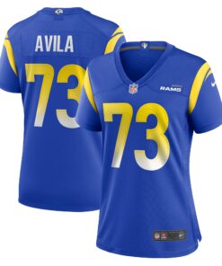 Women's Los Angeles Rams Steve Avila Royal Home Game Jersey JS2719 nicesnker