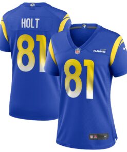 Women's Los Angeles Rams Torry Holt Royal Game Retired Player Jersey JS1429 nicesnker