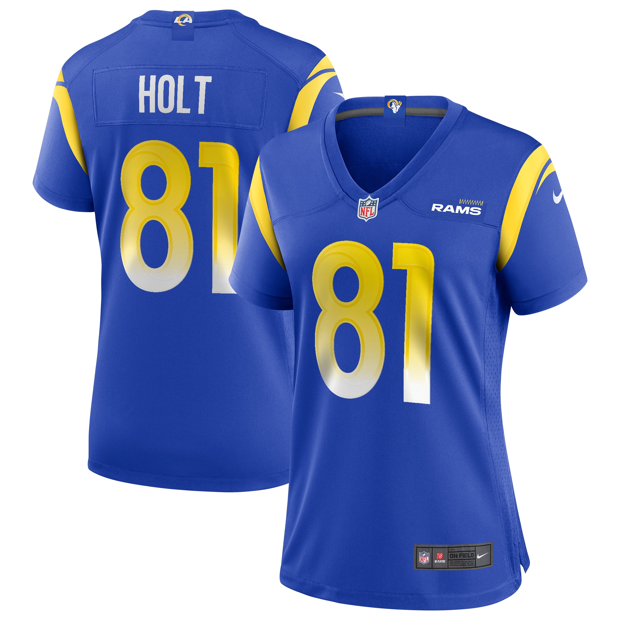 Women's Los Angeles Rams Torry Holt Royal Game Retired Player Jersey JS1429 nicesnker