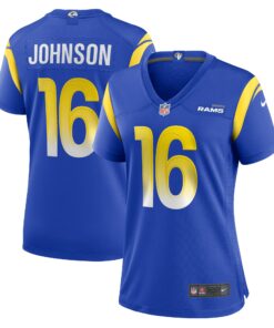 Women's Los Angeles Rams Tyler Johnson Royal Team Game Jersey JS7123 nicesnker