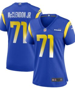 Women's Los Angeles Rams Warren McClendon Jr. Royal Team Game Jersey JS5205 nicesnker
