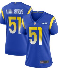 Women's Los Angeles Rams Zach VanValkenburg Royal Team Game Jersey JS1275 nicesnker