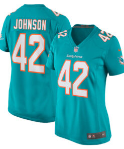Women's Miami Dolphins Alexander Johnson Aqua Game Jersey JS9661 nicesnker