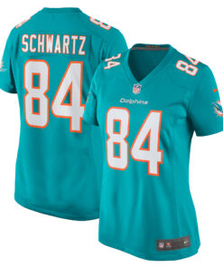 Women's Miami Dolphins Anthony Schwartz Aqua Team Game Jersey JS3140 nicesnker