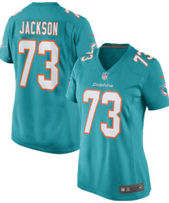 Women's Miami Dolphins Austin Jackson Aqua Game Jersey JS8987 nicesnker