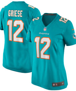 Women's Miami Dolphins Bob Griese Aqua Game Retired Player Jersey JS7350 nicesnker