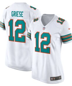 Women's Miami Dolphins Bob Griese White Retired Player Jersey JS9616 nicesnker